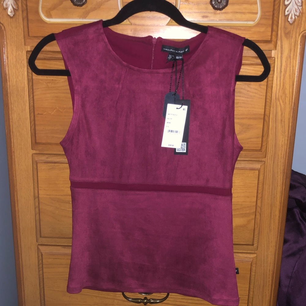 NWT. William Rast wine color top. Size XS
